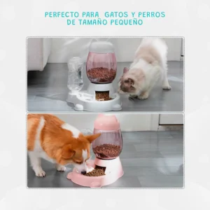 Dispensador Doble de Comida y Agua para Mascotas